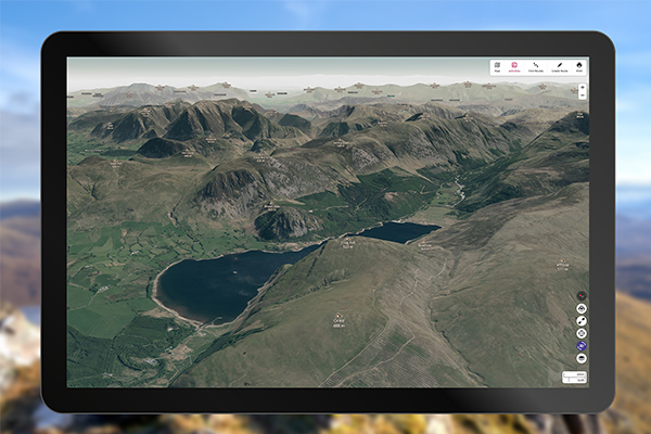 Route shown in Aerial 3D Fly Through in OS Maps